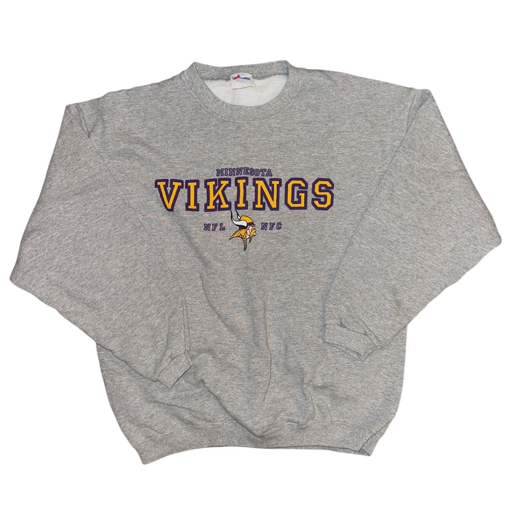 Vintage Majestic Minnesota Vikings Sweatshirt Mens Large Gray NFL Made in USA